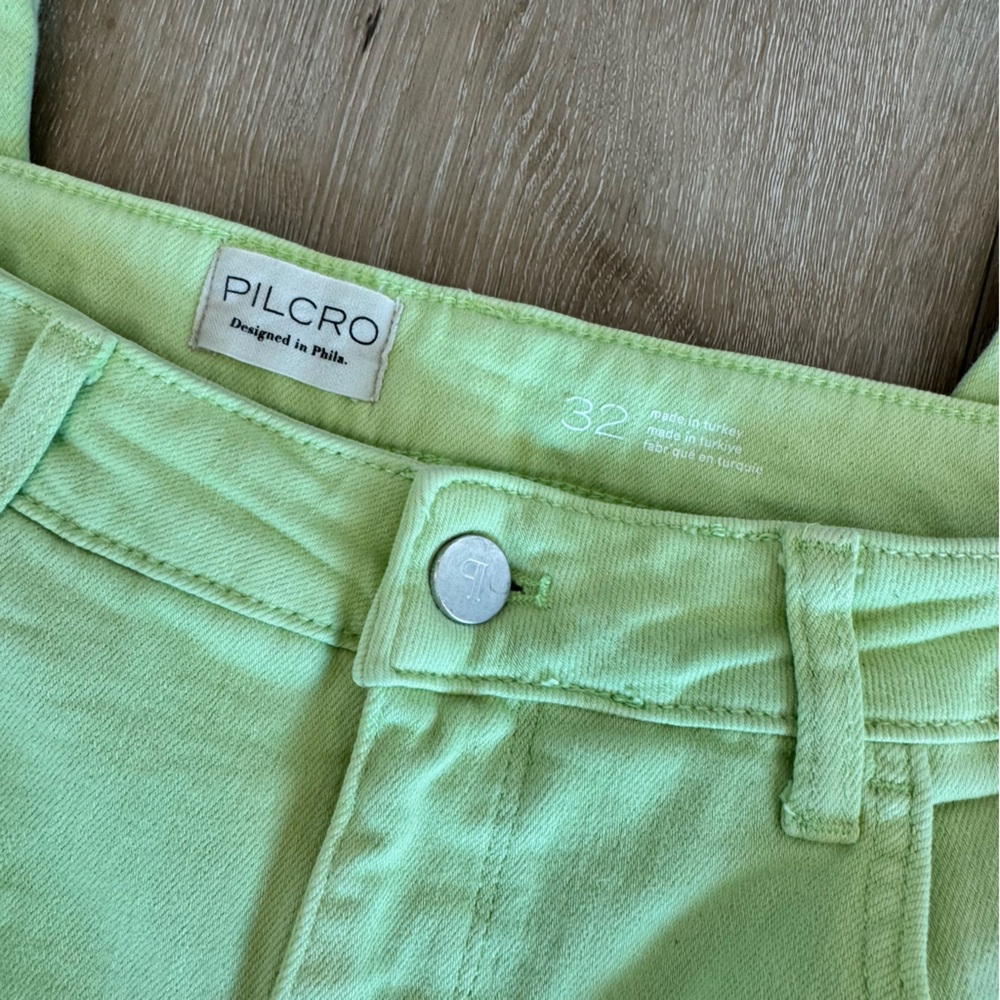 Anthropologie by Pilcro The Yaya Pant Stylish Light Green Flared Jeans Size 32 - Picture 9 of 12